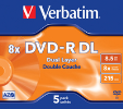 DVD-R DL medij Verbatim 8,5 GB 16x 5 kom