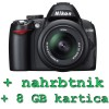 Fotoaparat Nikon D3000 KIT z DX 18-55 II VR + nahrbtnik + 8 GB kartica