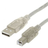 Kabel USB A-B 5m dvojno oklopljen transparent