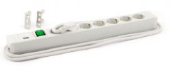 Razdelilec 48cm 7x220V PVC + stikalo BM