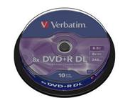 VERBATIM DVD+R DL 8X 8.5GB TORTICA 10
