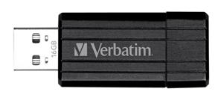 VERBATIM USB KLJUČ PIN STRIPE, ČRN, 16GB, 10MB/4MB